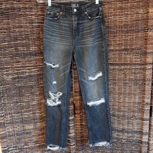 Abercrombie & Fitch Women's Jeans Annie Girlfriend 24 00 Ripped High Rise Black